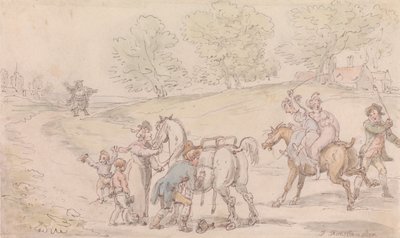 De Dominee van Wakefield - De Familie van de Dominee op Weg naar de Kerk door Thomas Rowlandson